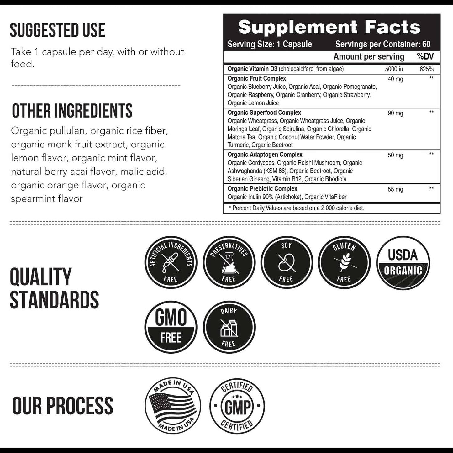 Vitamina D3 orgánica 5,000 UI \u2013 100% alimentos integrales y fo...