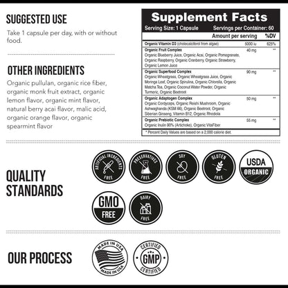Vitamina D3 orgánica 5,000 UI \u2013 100% alimentos integrales y fo...