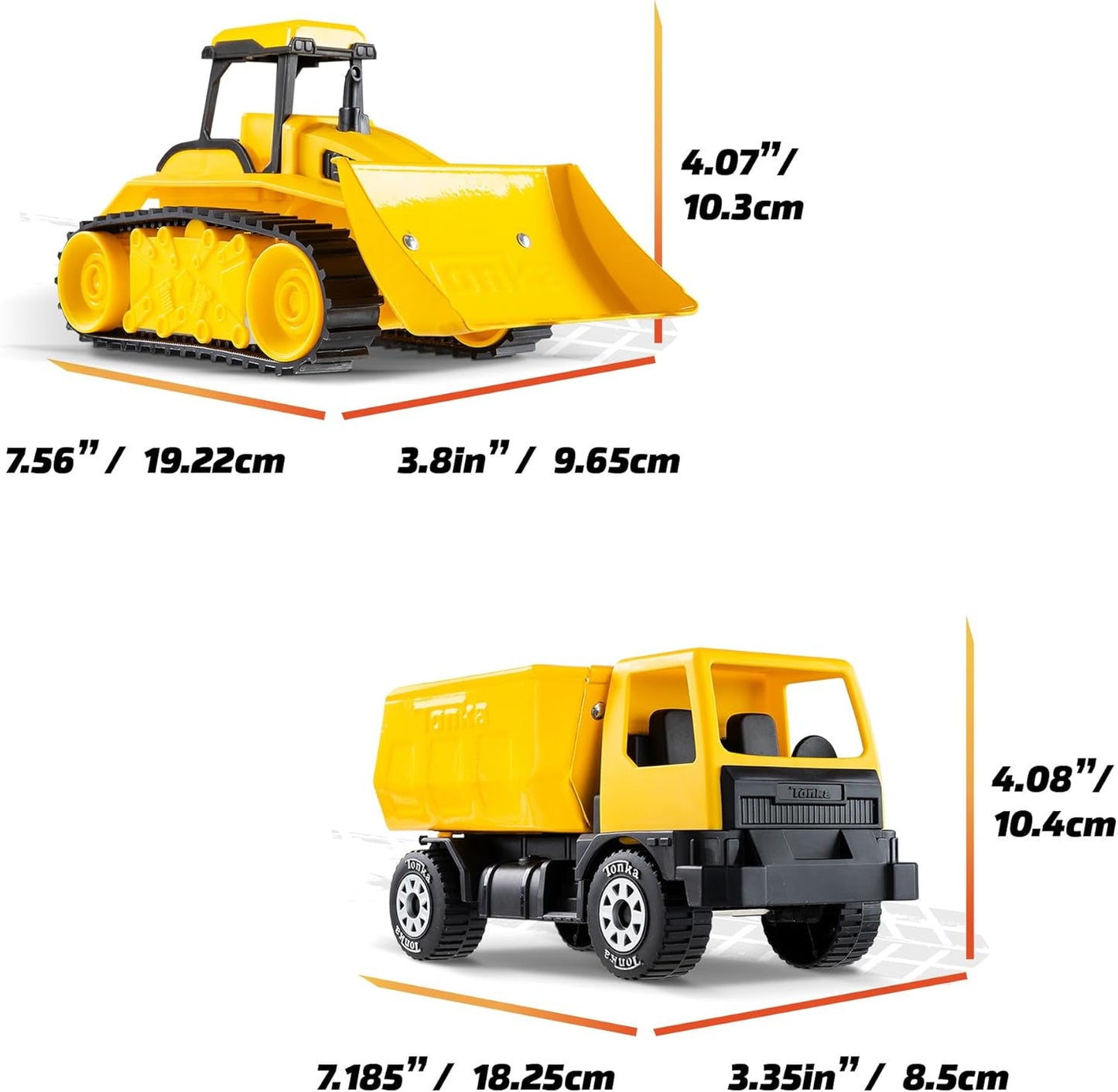 Tonka - Steel Classics Giga Series - Camión volquete y bulldozer, p...