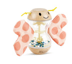 Hape Rosalie - Sonajero de madera con forma de mariposa colorida con alas extraíbles, juguete de aprendizaje temprano de madera, juguetes sensoriales para edades tempranas