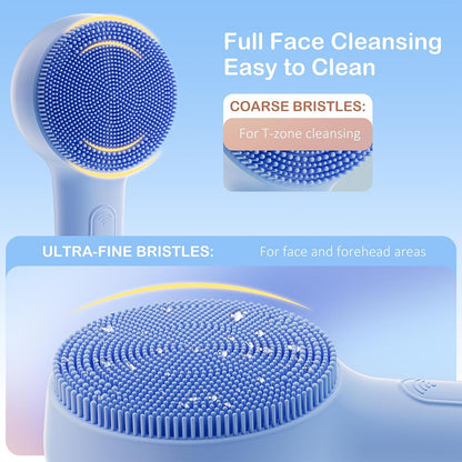 Cepillo de limpieza facial de silicona, limpiador facial impermeabl...