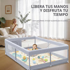 XVISHX Corralito para bebés con alfombra, corralito de juego de 50...