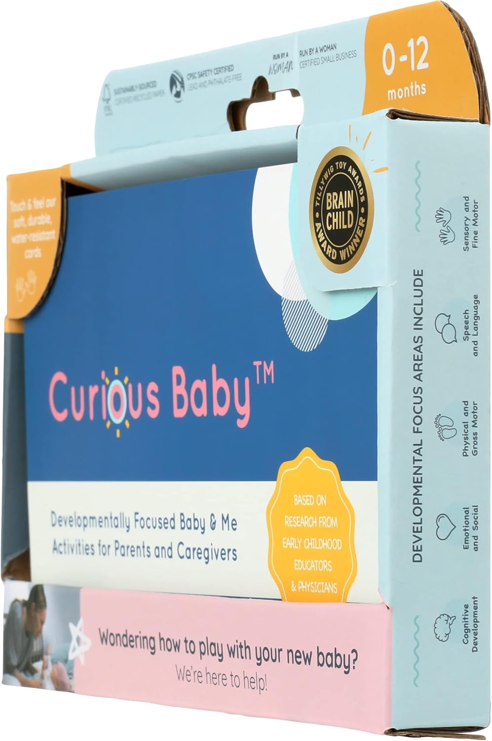 Curious Baby™ Más de 40 actividades galardonadas para Baby & Me (0-12 meses) | Ideas creativas de juego centradas en el desarrollo y estimulantes para bebé y yo | Incluye tarjetas de alto contraste en