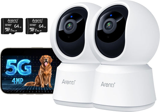 ARENTI Cámara de seguridad 5G para interiores, paquete de 2, cámara...