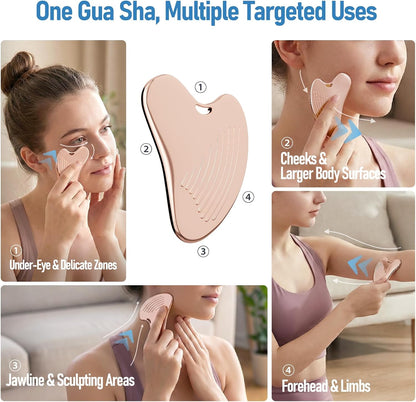 Gua Sha - Juego de herramientas faciales y rodillos faciales, herra...