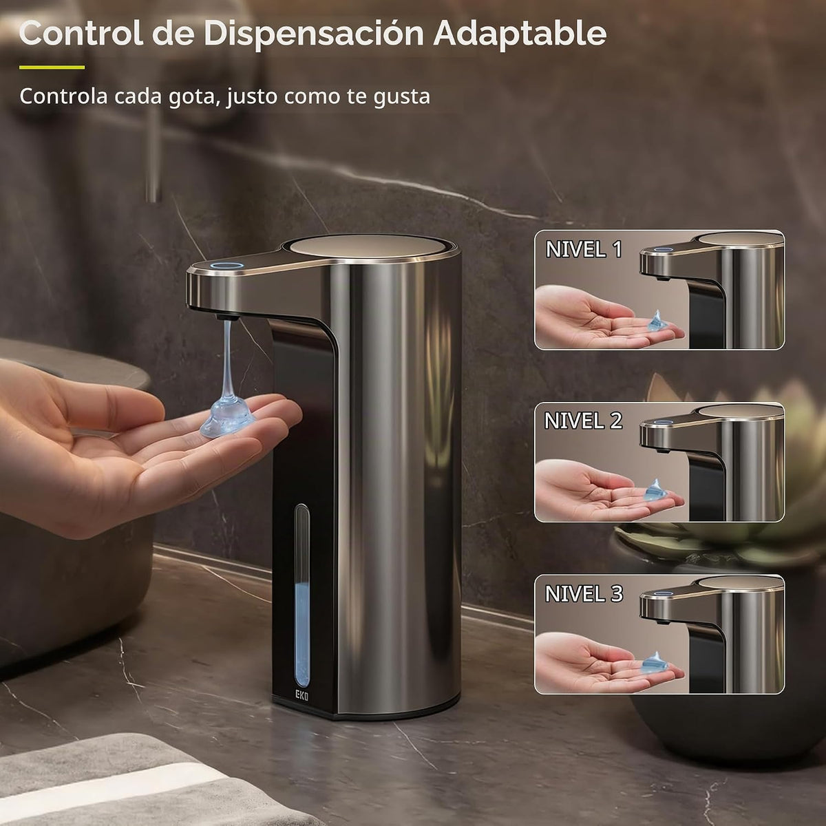 EKO Aroma - Dispensador automático de jabón líquido de 9 onzas líqu...