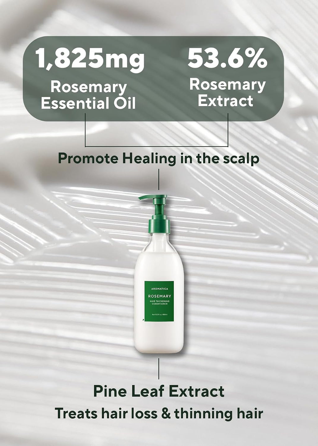 AROMATICA Acondicionador engrosador del cabello de romero (13.53 oz...