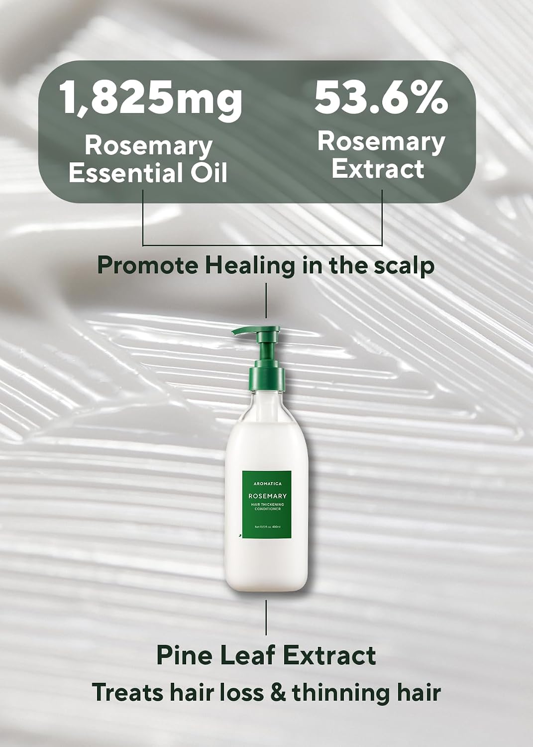 AROMATICA Acondicionador engrosador del cabello de romero (13.53 oz...