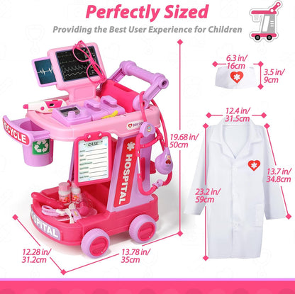 Liberry Kit de médico para niños pequeños de 2, 3, 4, 5, juego de s...