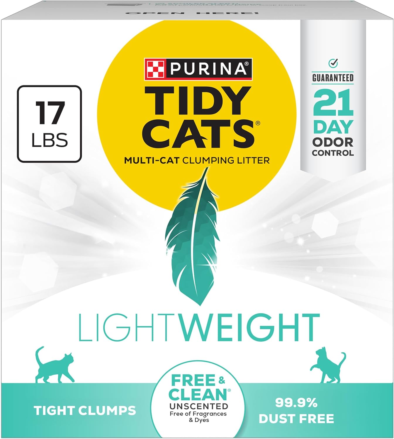 Purina Tidy Cats Arena para múltiples gatos de bajo polvo, ligera,...