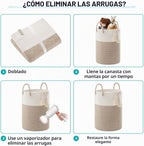 YOUDENOVA - Canasta de cuerda tejida para lavandería, cesta alta de...