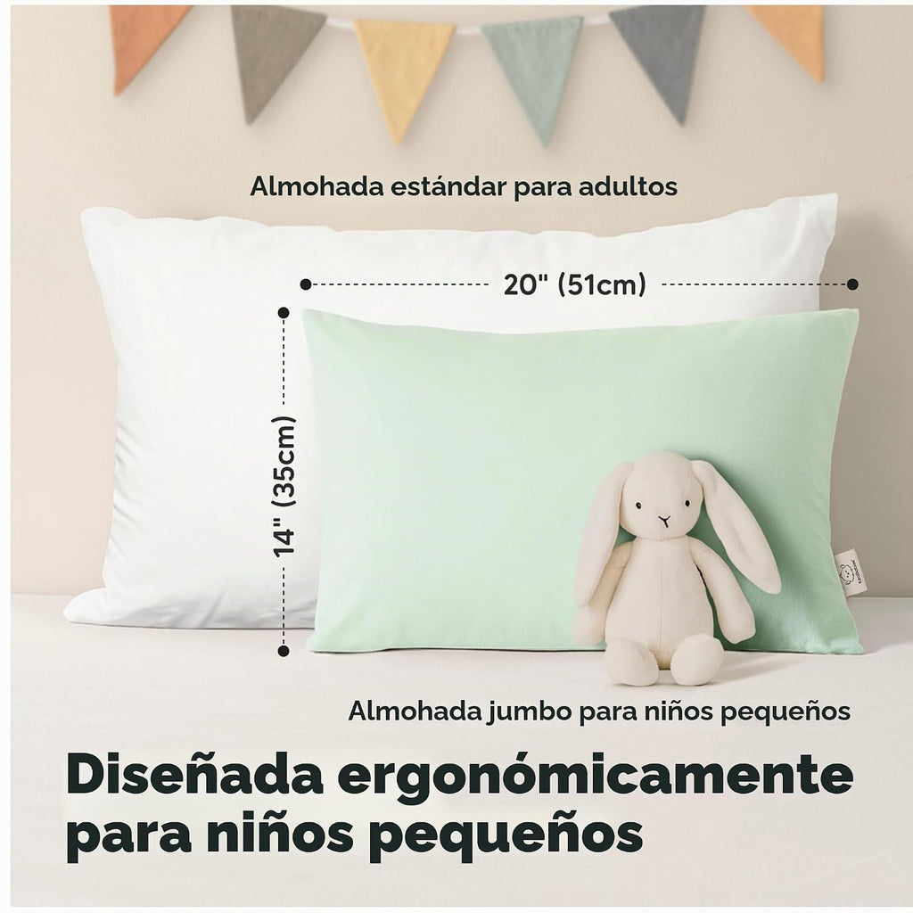 KeaBabies Paquete de 2 almohadas para niños de 2 años a 5,14 x 20 p...