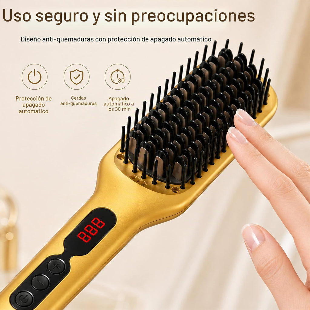 MEGAWISE - Cepillo alisador de pelo, cepillo térmico de cerámica pa...