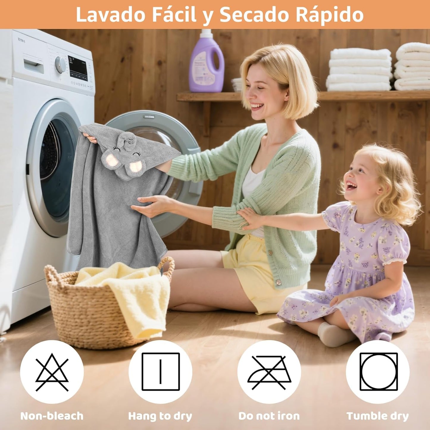 CandyHome Juego de 12 toallas de baño para bebés y niños pequeños,...