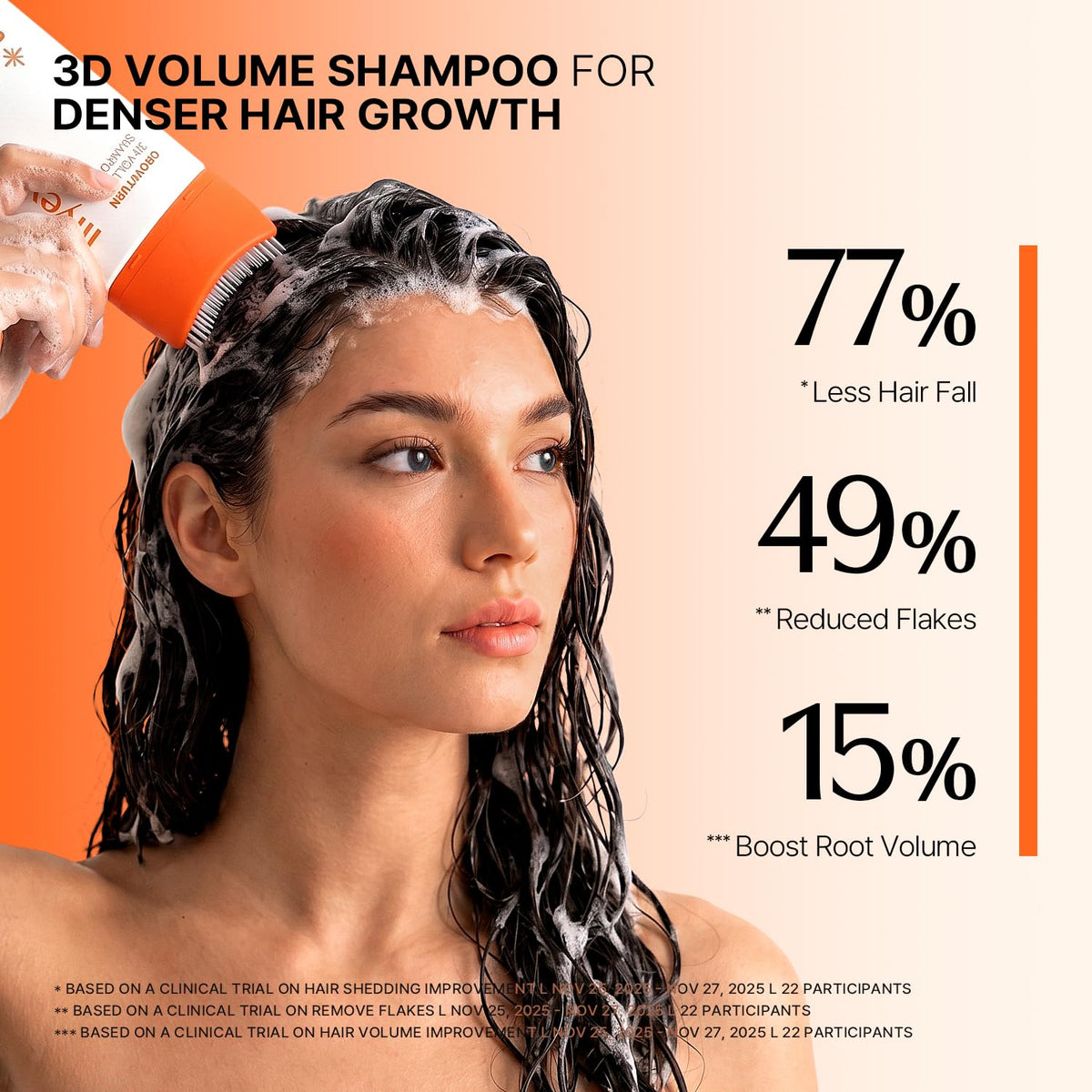 lilyeve GROWTURN Champú con cepillo de volumen 3D, biotina, crecimi...