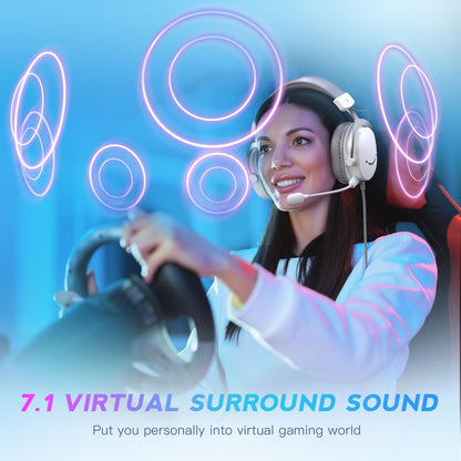 FIFINE Auriculares USB para juegos de PC con conector de audio de 3...