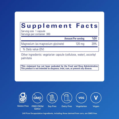 Pure Encapsulations Magnesio (glicinato) - Suplemento para apoyar e...