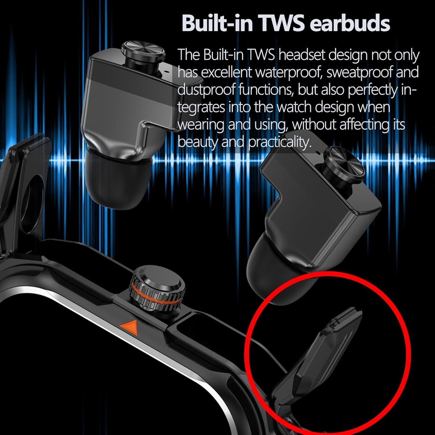 UYRGT Reloj inteligente militar con auriculares para hombres y muje...