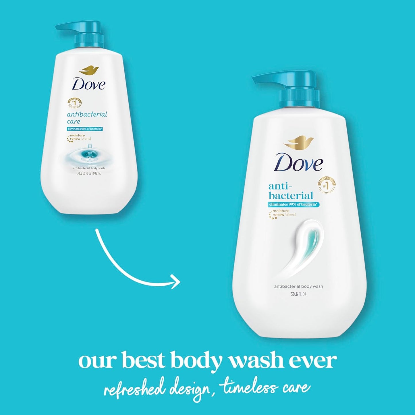 Dove Gel de baño con bomba antibacteriano para todo tipo de piel protege de la sequedad 30.6 oz