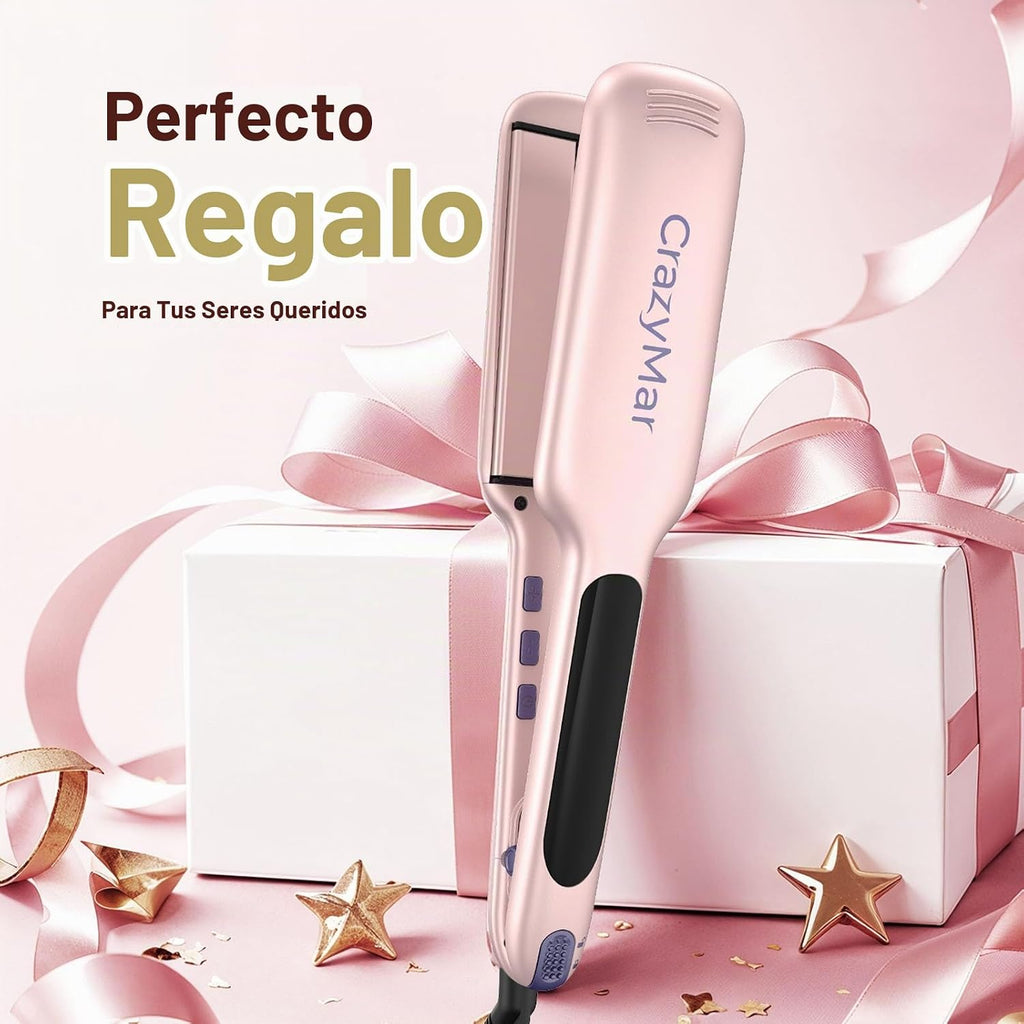 CrazyMar Plancha de pelo infrarroja de 2 pulgadas, plancha plana al...