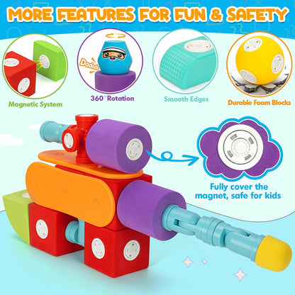 Hodurgyi 35 Piezas Bloques de Espuma Magnéticos para Niños, Bloques...