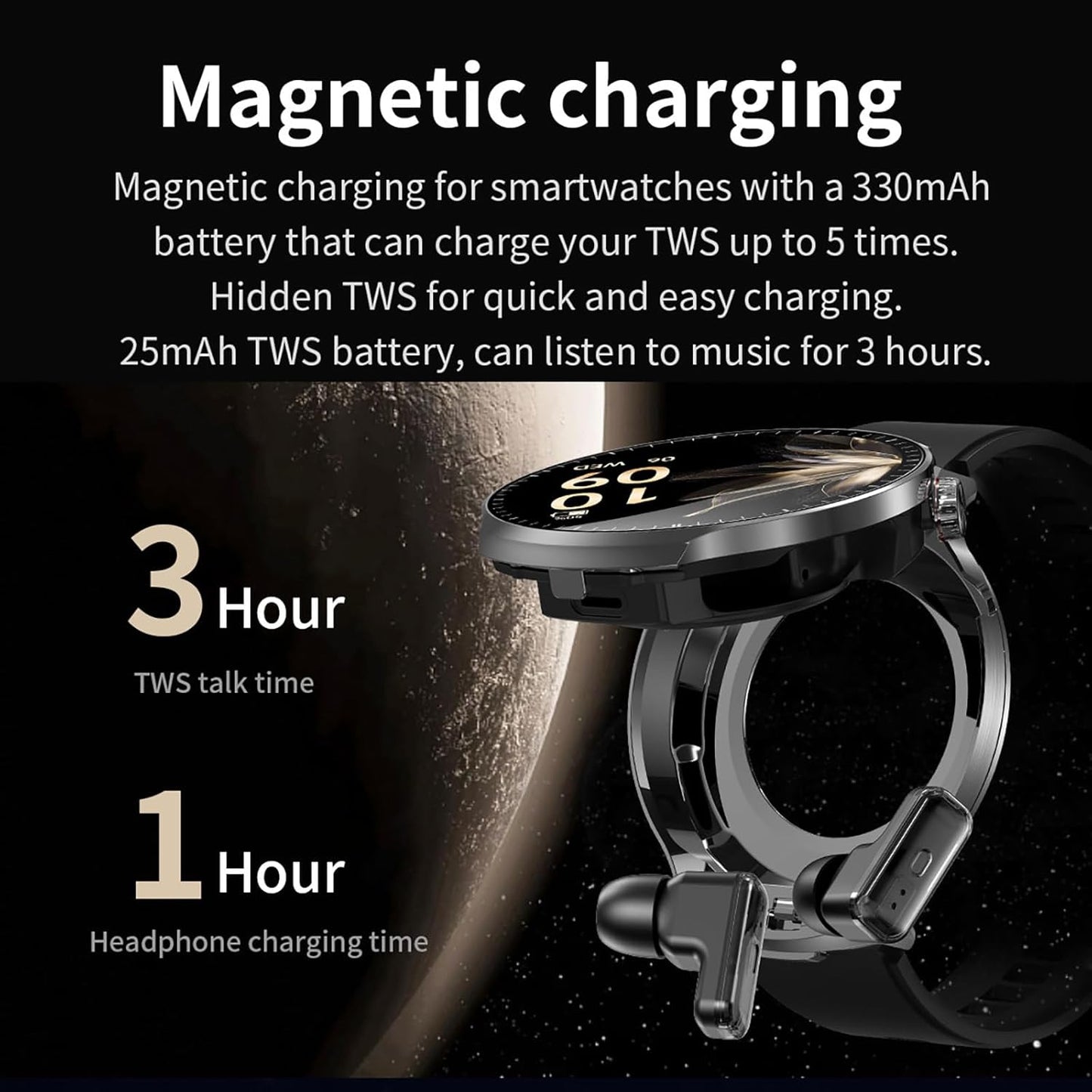 ATEVIX Reloj inteligente con auriculares Bluetooth, pantalla HD red...