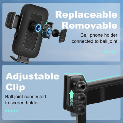 KAKSEY Soporte de teléfono para automóvil compatible con Toyota RAV4 2019-2025, accesorios para automóvil, clip fijo de pantalla de 7/8 pulgadas, soporte de pantalla de navegación para teléfono