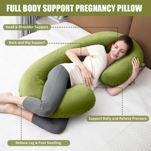 1 MIDDLE ONE Almohada de embarazo, almohada de cuerpo completo en f...