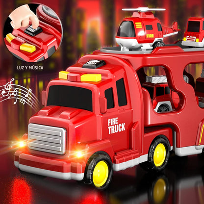 Bennol Juego de Juguetes de Camiones de Bomberos 5 en 1 para Niños...