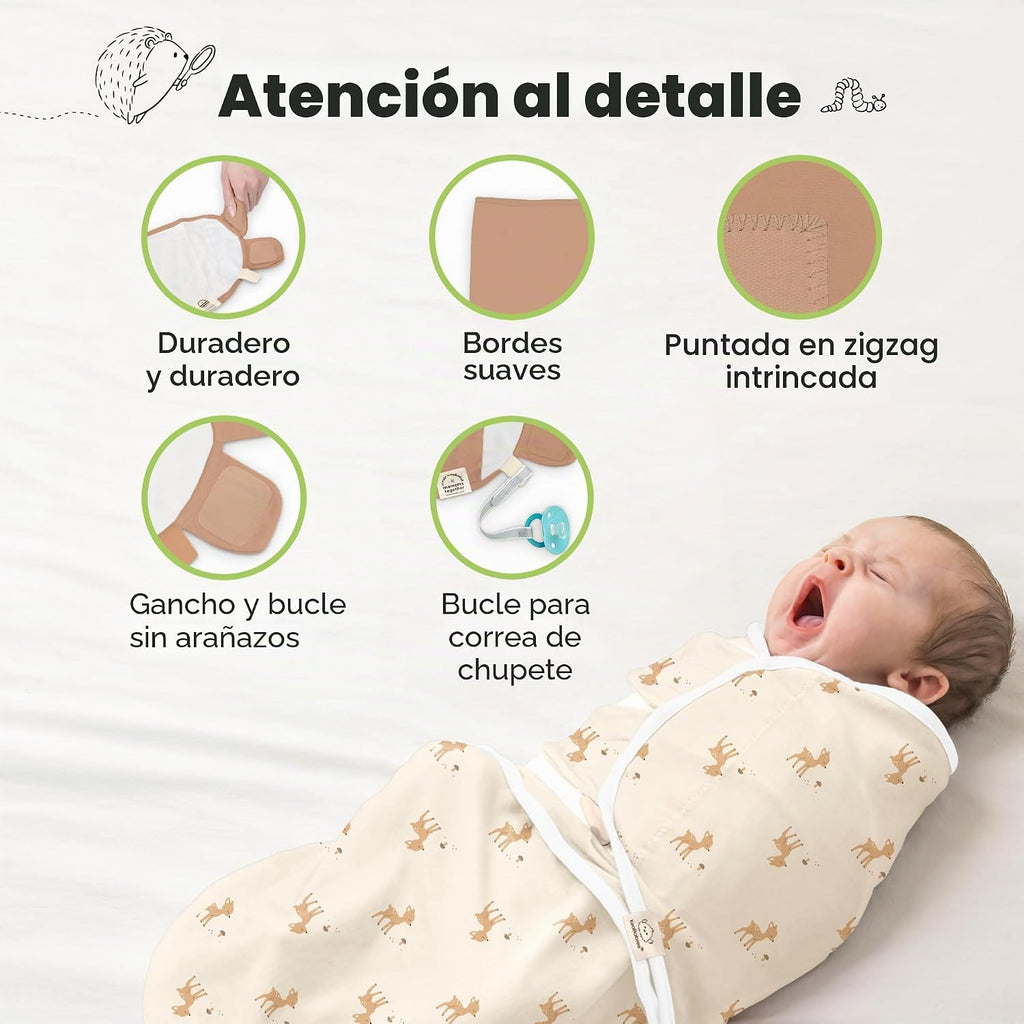 Paquete de 3 sacos de dormir orgánicos para bebé - Mantas envolvent...