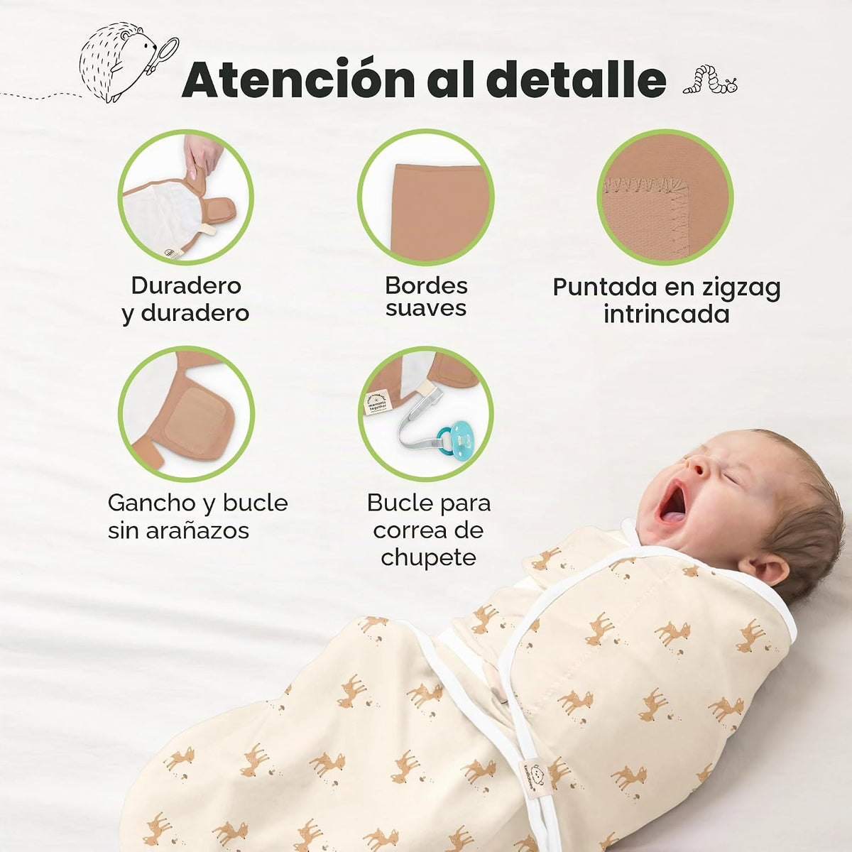 Paquete de 3 sacos de dormir orgánicos para bebé - Mantas envolvent...