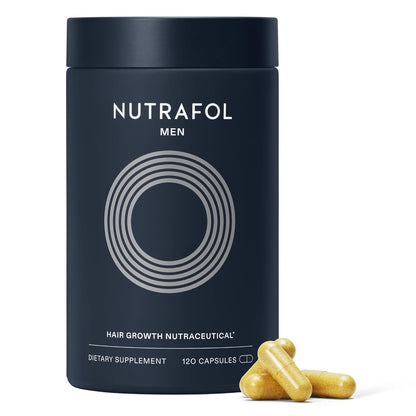 Nutrafol Suplementos para el Crecimiento del Cabello Masculino, Clínicamente Probados para Cabello Visiblemente Más Grueso y Cobertura del Cuero Cabelludo, Recomendado por Dermatólogos - Suministro