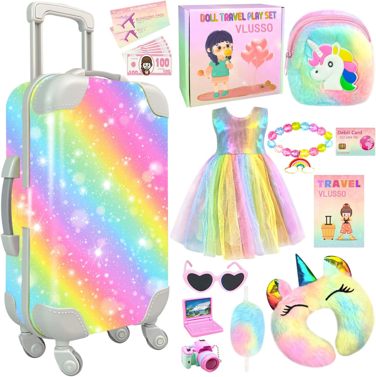19 Piezas Accesorios para Muñeca de Niña de 18 Pulgadas, Maleta de...