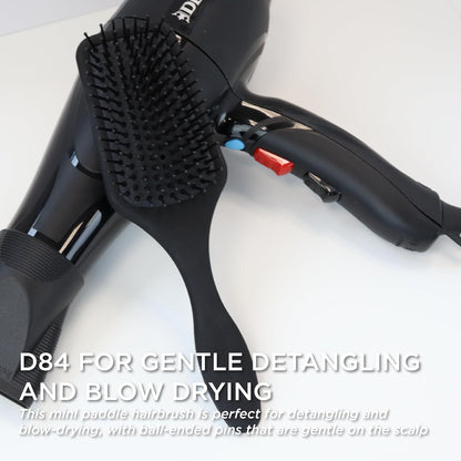 Denman Mini cepillo de pelo con cojín de paleta para secar con soplado, desenredar y viajar sobre la marcha, estilo cómodo, alisado y alisado, para mujeres y hombres, D84