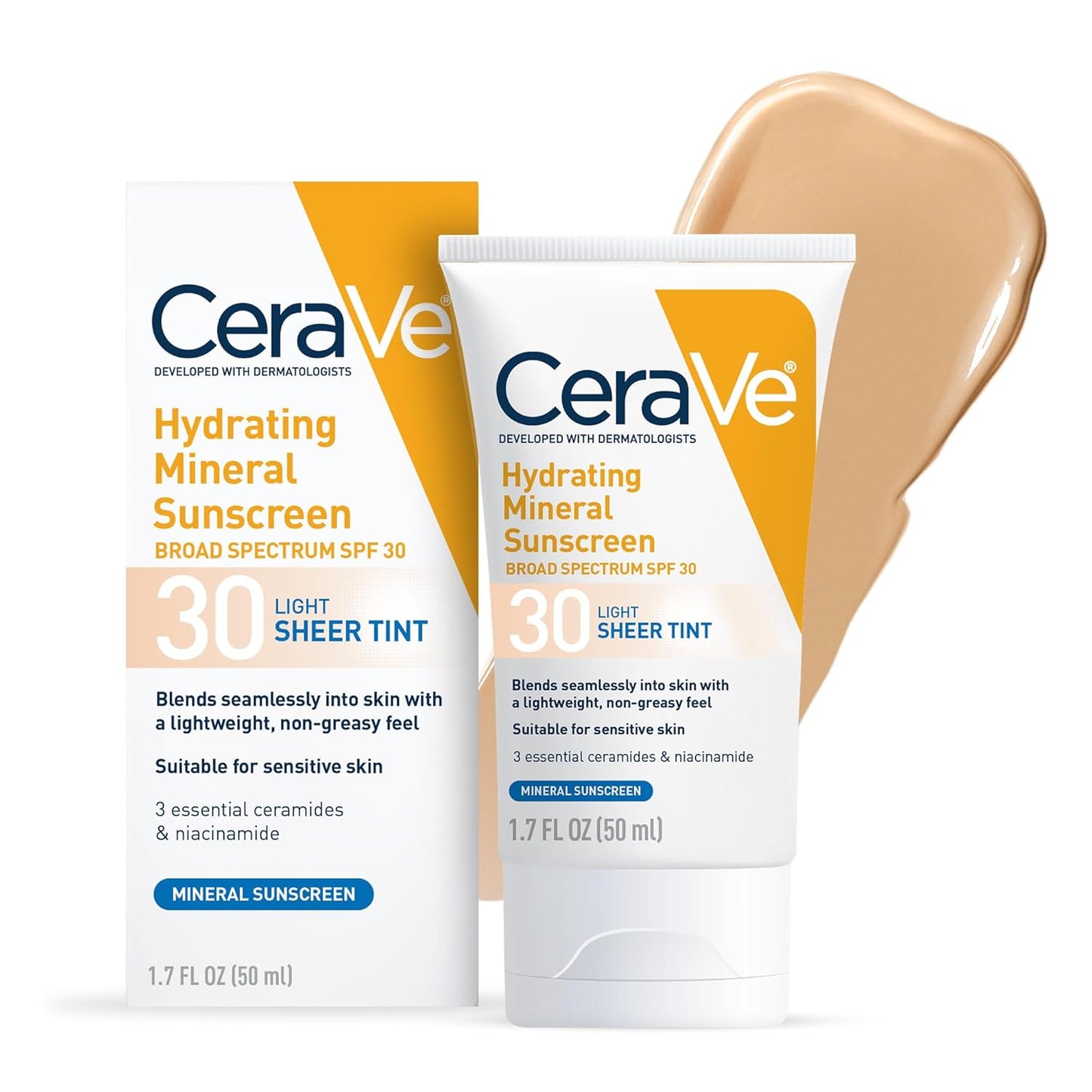 CeraVe Protector solar mineral hidratante SPF 30 con tinte transpar...