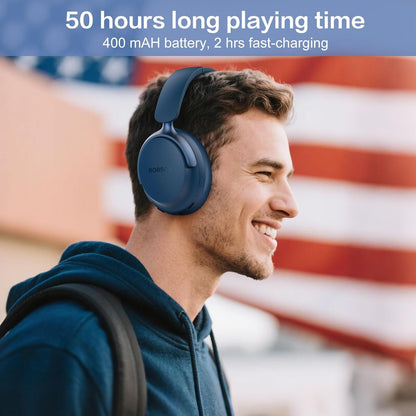 RORSOU B8 Bluetooth Headphones Over Ear, 6 EQ Music Modes and 50H P...