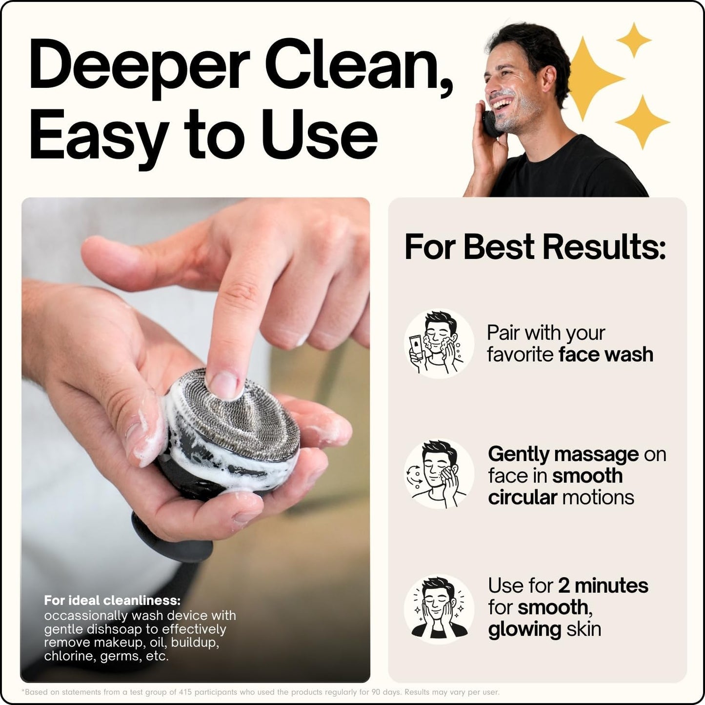 Palm Face Clean Pro+ - Exfoliante facial eléctrico de silicona para...