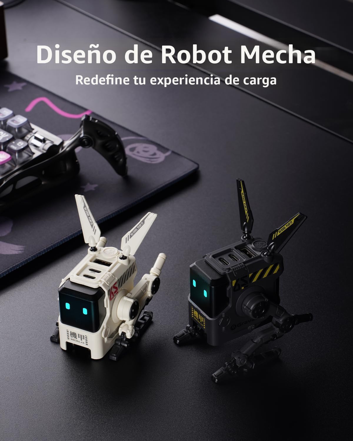 GravaStar Bloque de Cargador Rápido de Robot Alpha65 GaN de 65W, Ca...