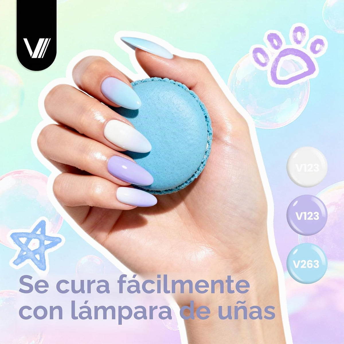 VANREESA - Juego de 24 esmaltes de uñas de gel en colores pastel, e...