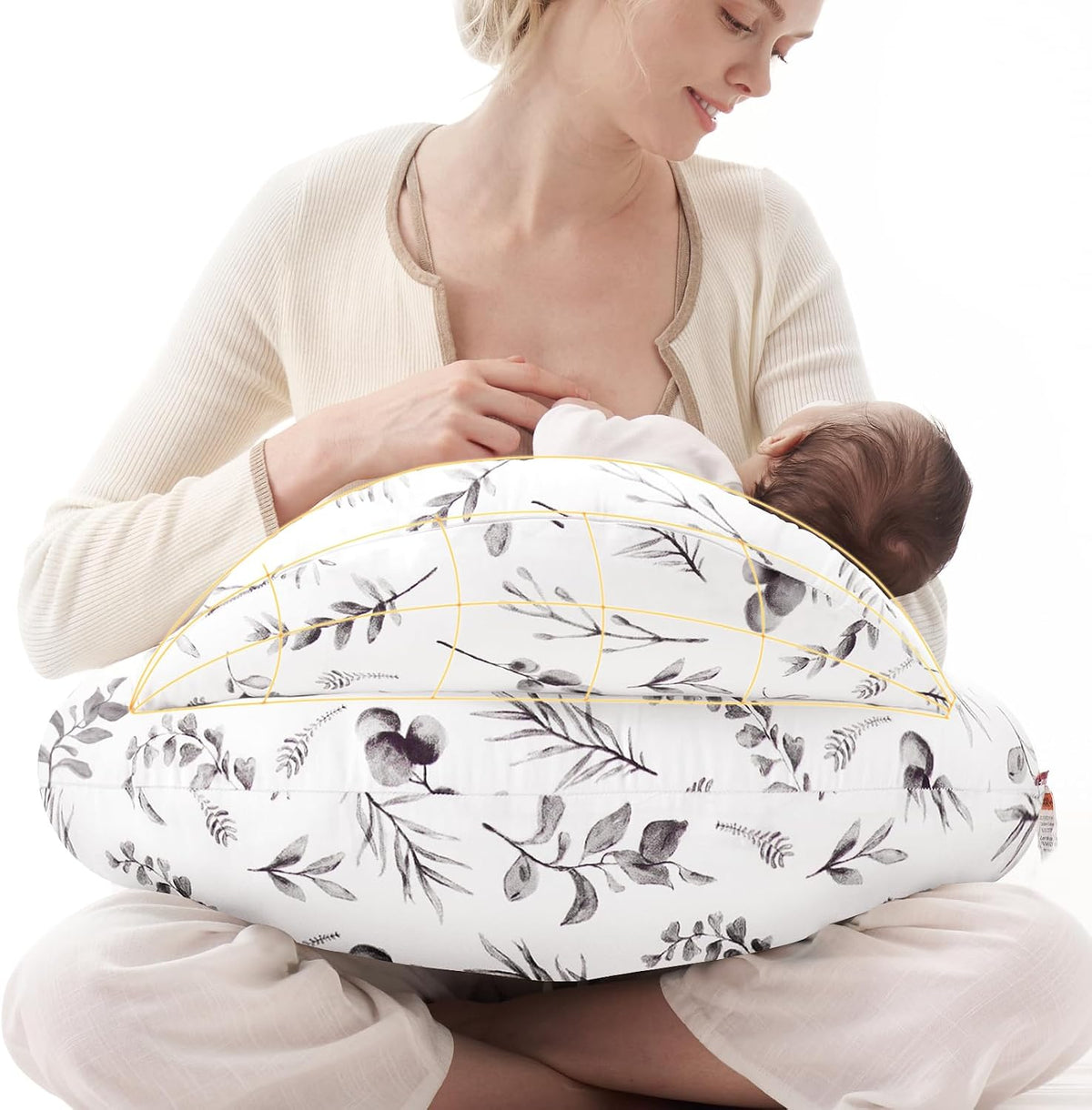 Momcozy - Almohada de lactancia con barrera de seguridad pionera: m...
