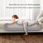 UPGOGO Barandilla plegable para niños pequeños, gris, 33 pulgadas d...