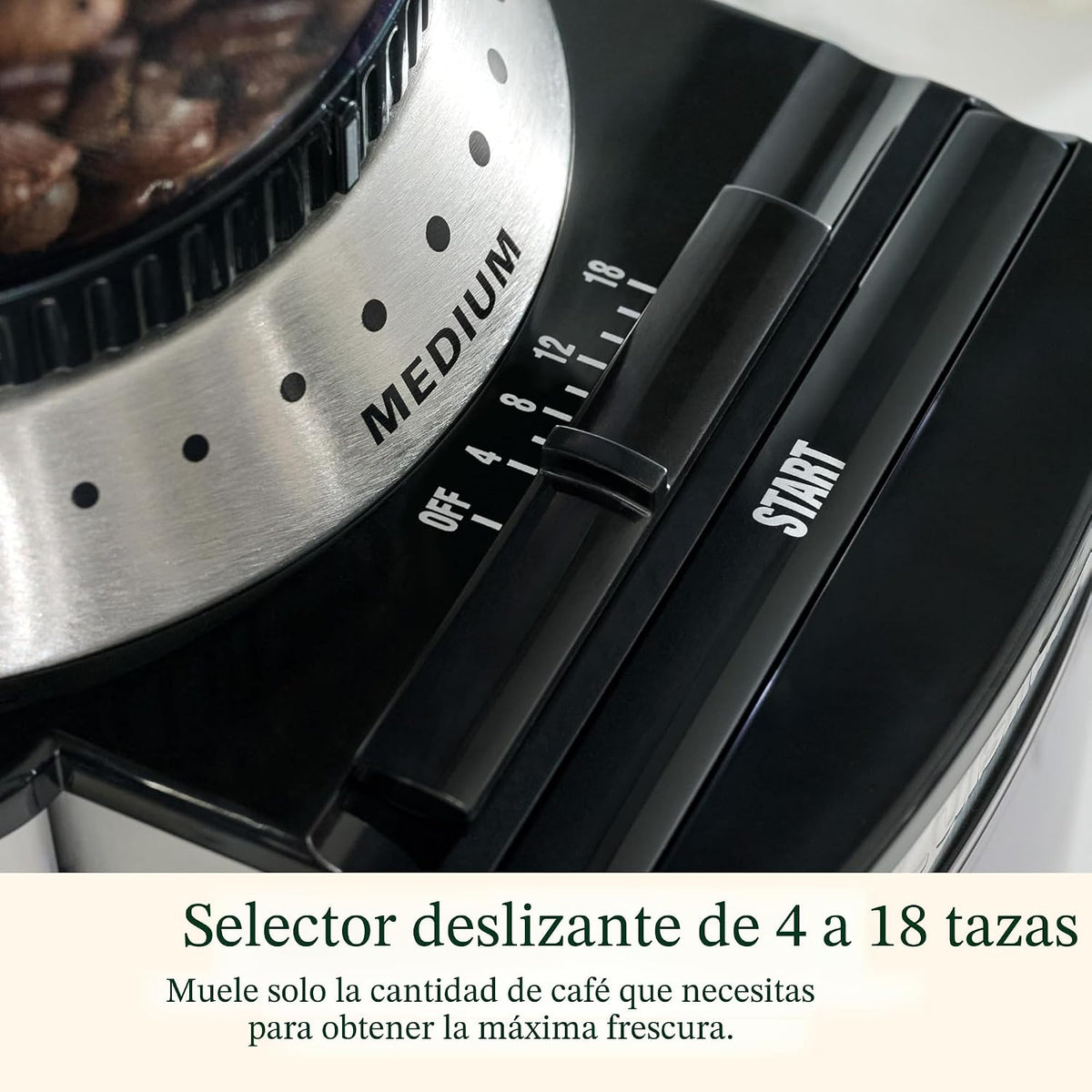 Cuisinart - Molinillo eléctrico de café con rebabas, 18 ajustes, 4-...