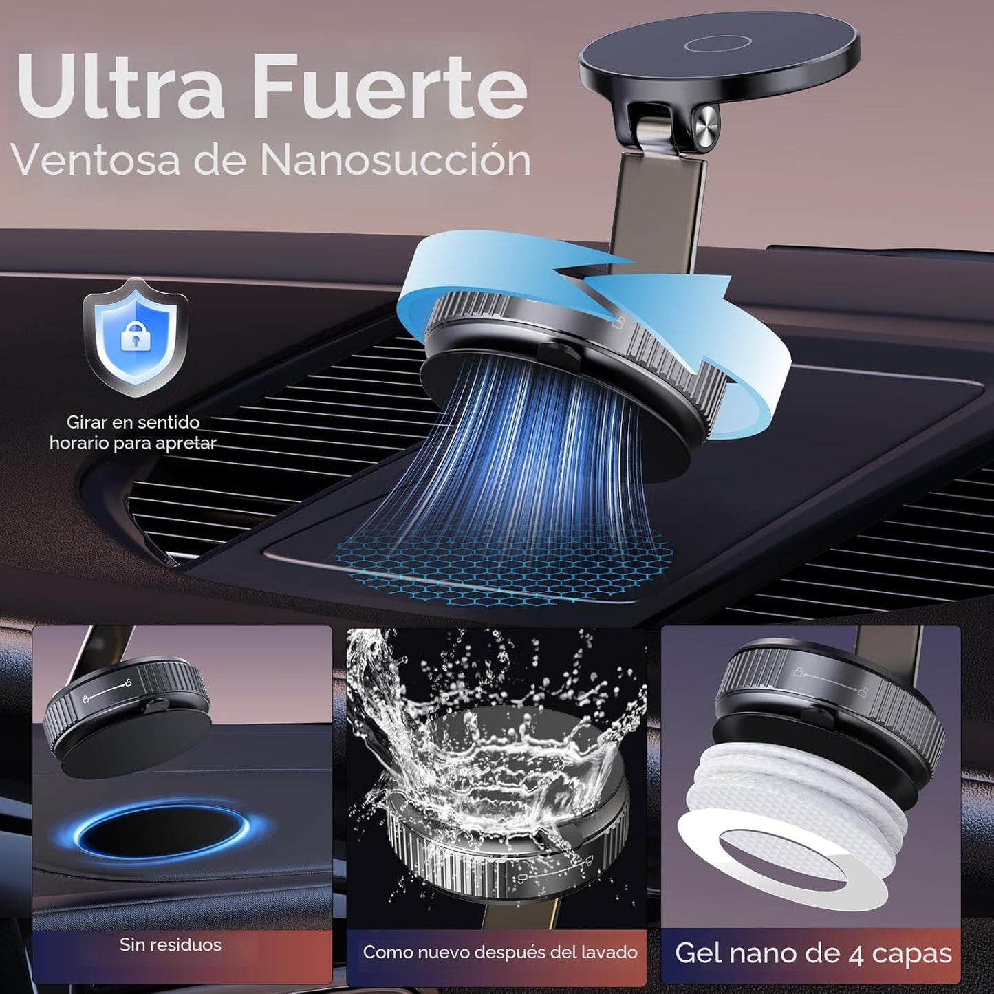 Soporte Magnético para Teléfono de Coche 2026 Modelo Resistente Aju...