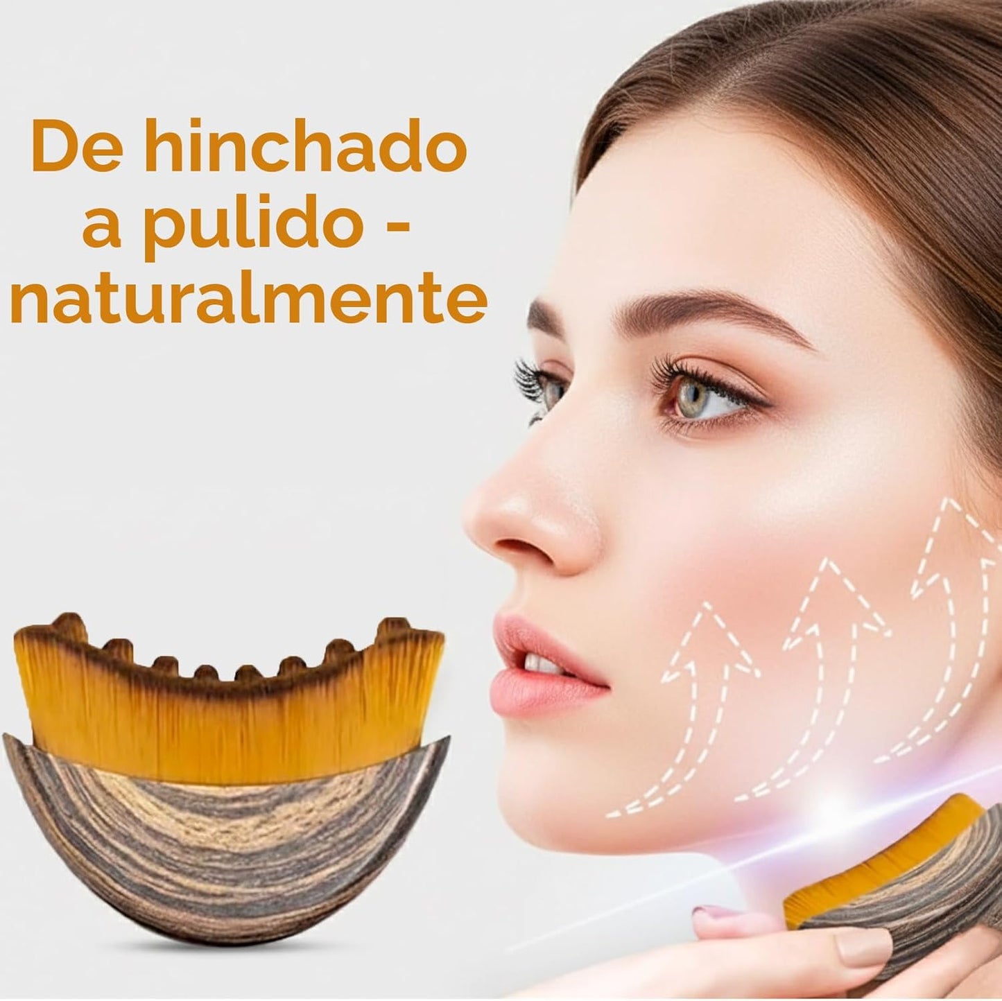 Herramienta Gua Sha de acero inoxidable y cepillo facial de drenaje...