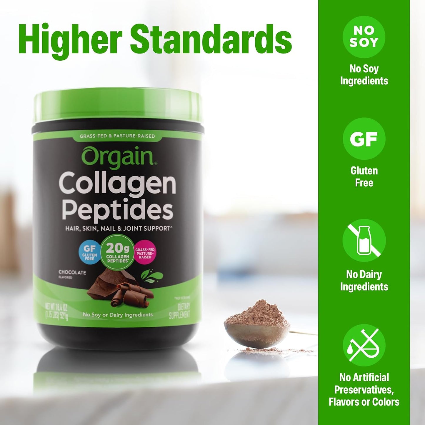 Orgain - Polvo de péptidos de colágeno hidrolizado para mujeres y h...