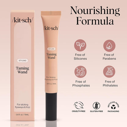 Kitsch Cepillo para cabello con frizz - Varita domadora con biotina...