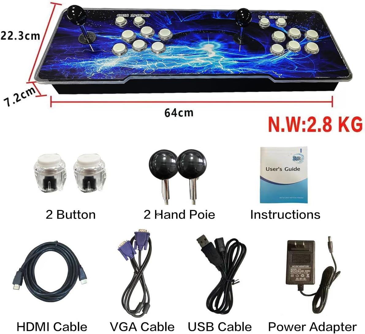 FHYRGF [32000 en 1 78S Pandora Box Arcade Game Console Compatible c...