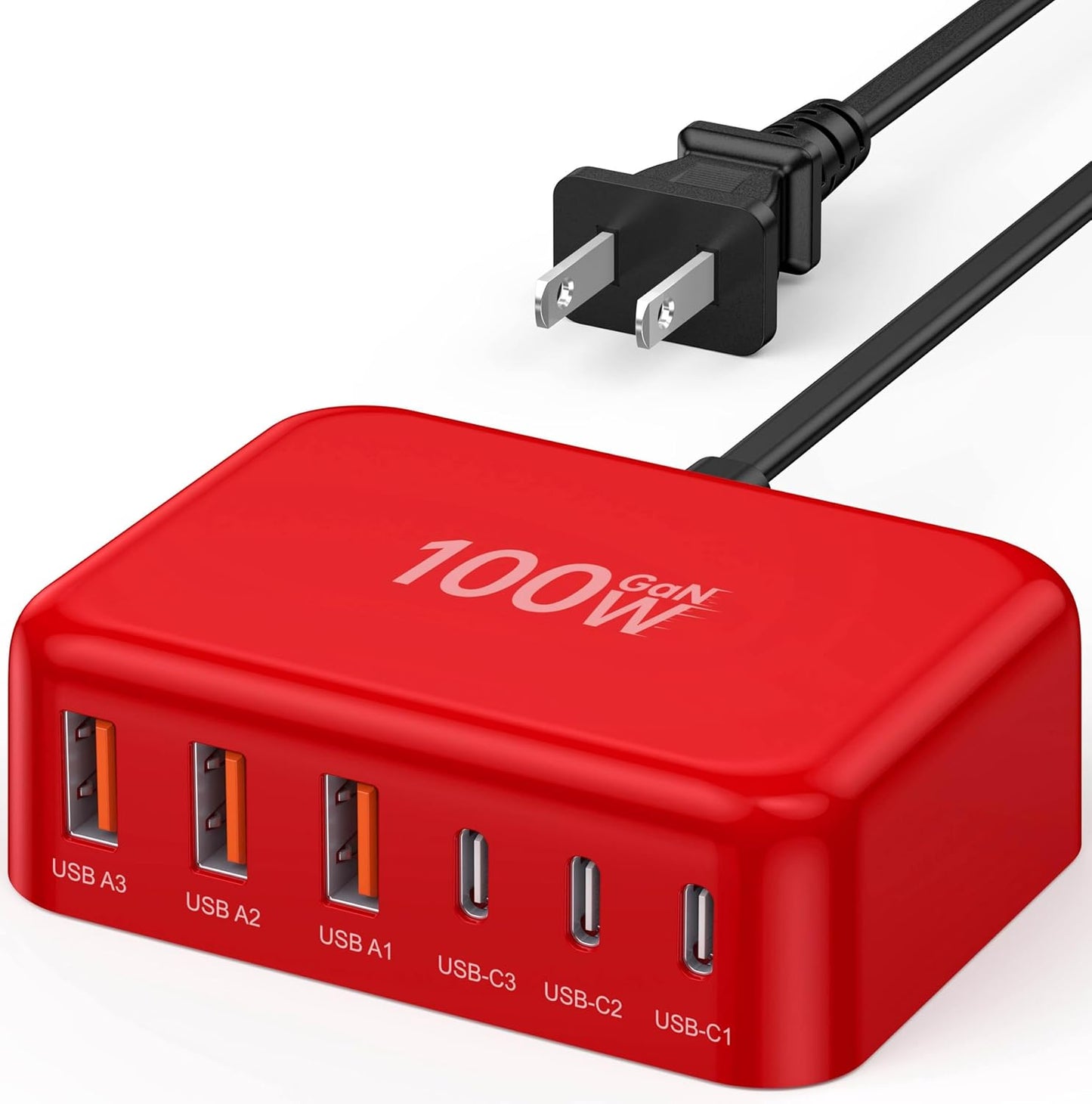 [2026 actualizado] Cargador rápido USB C, 100 W GaN 6 puertos tipo...