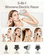 Maquinillas de afeitar eléctricas 5 en 1 para mujer, afeitadoras el...