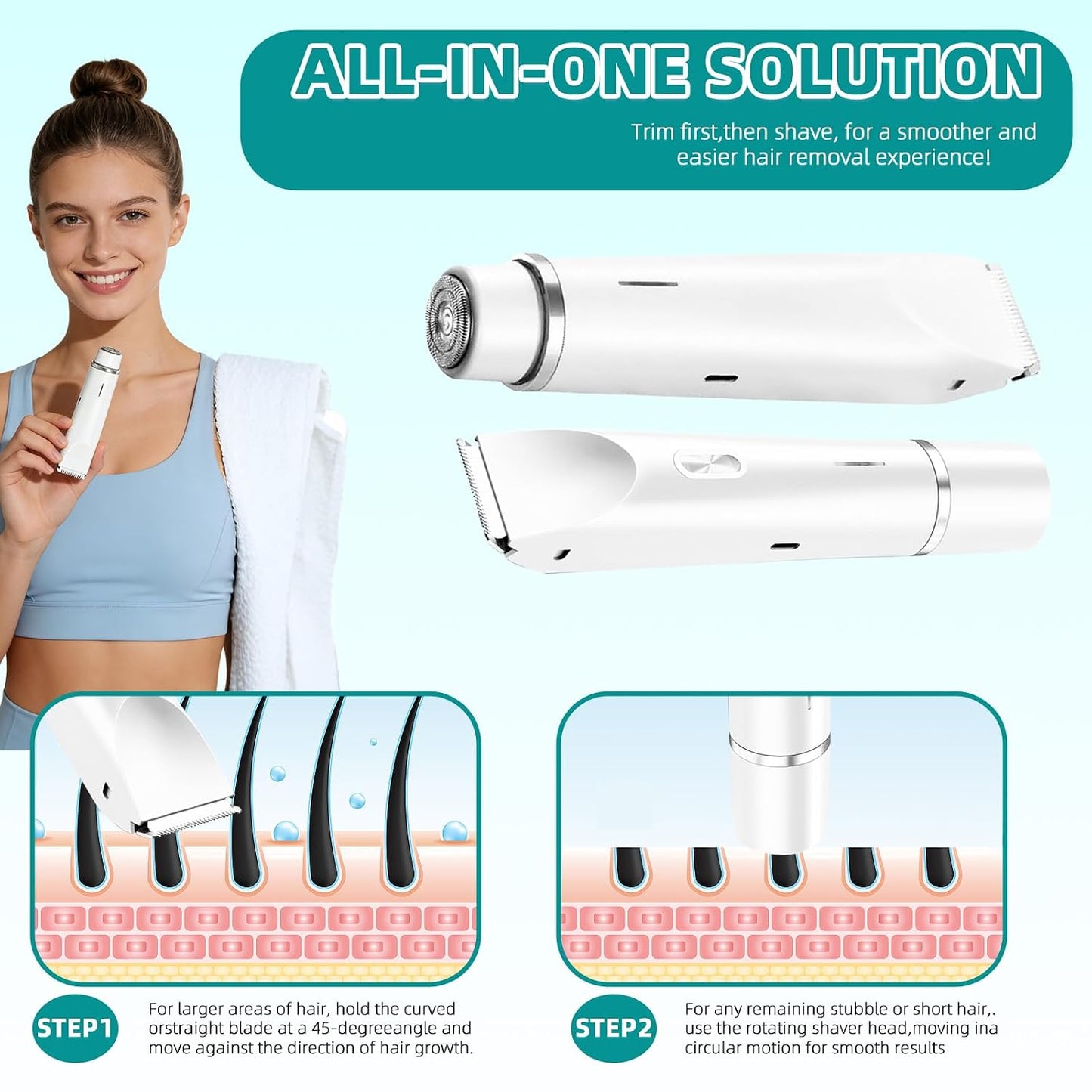 Recortadora de bikini para mujer, maquinillas de afeitar eléctricas...